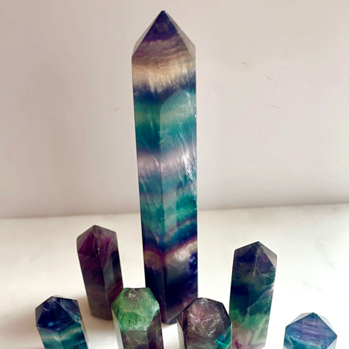 Rainbow Fluorit Spitze