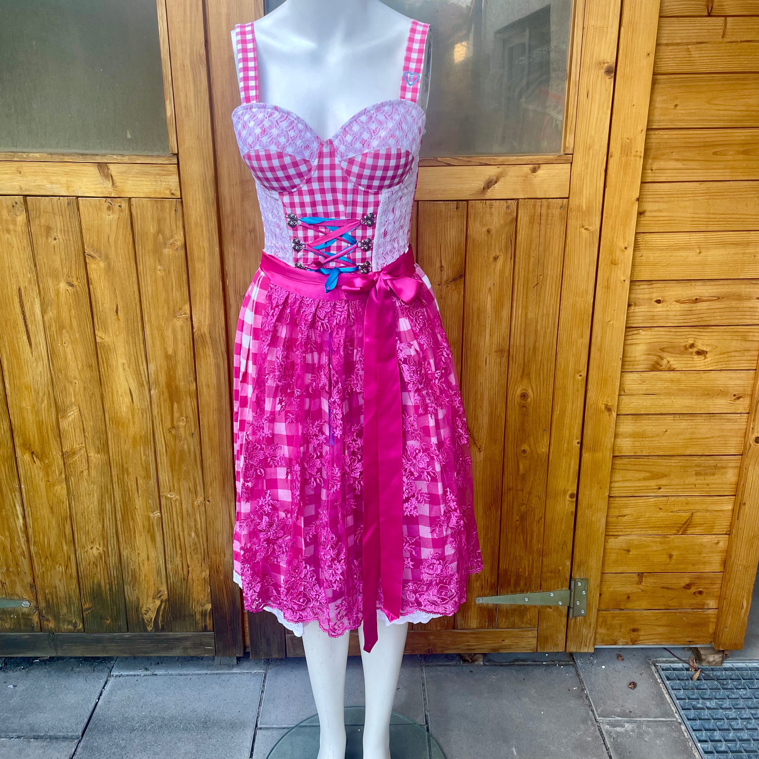 ENA Trachten Dirndl (Muster Karo Pink) Einzelstück!