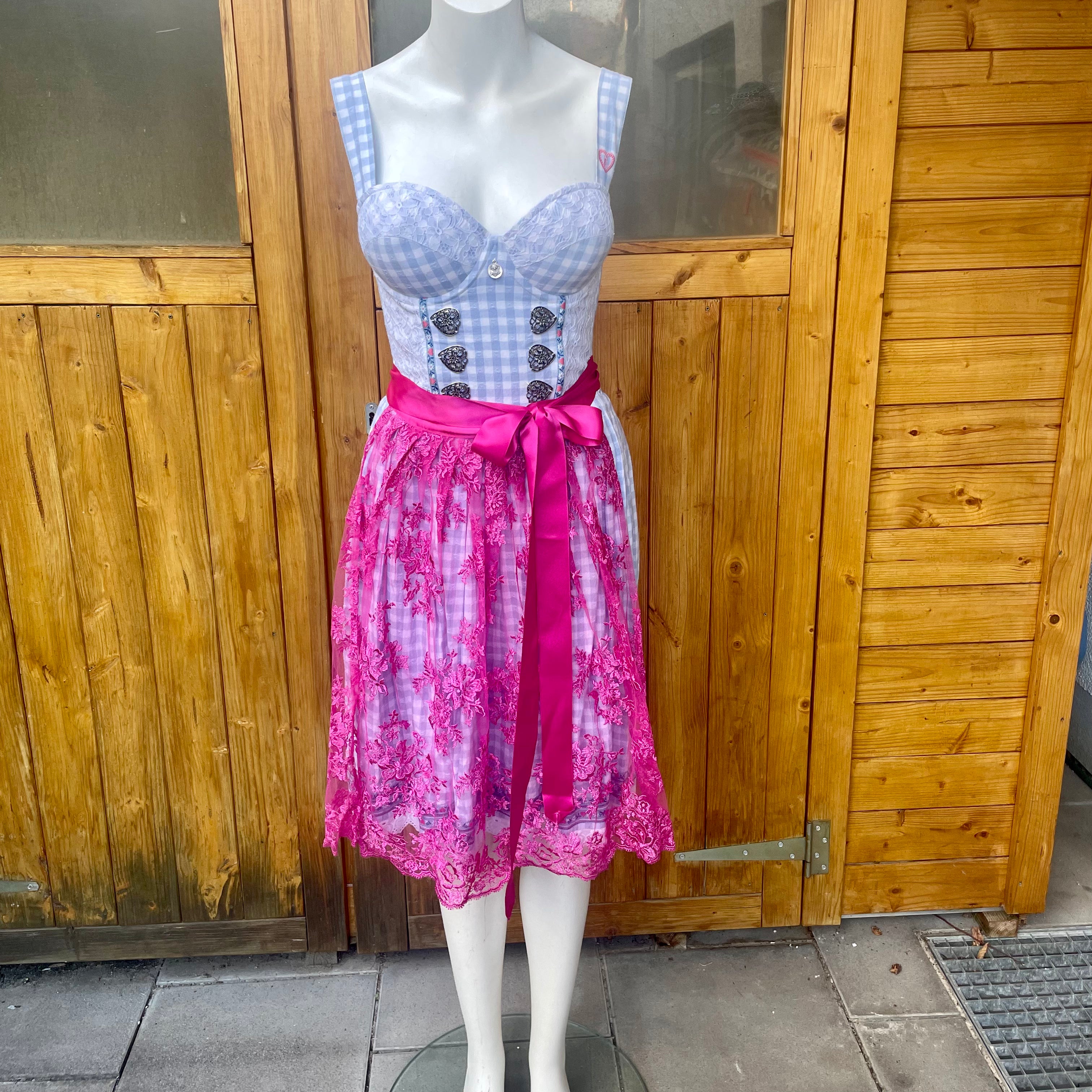 ENA Trachten Dirndl (Muster Karo Blau 2) Einzelstück!