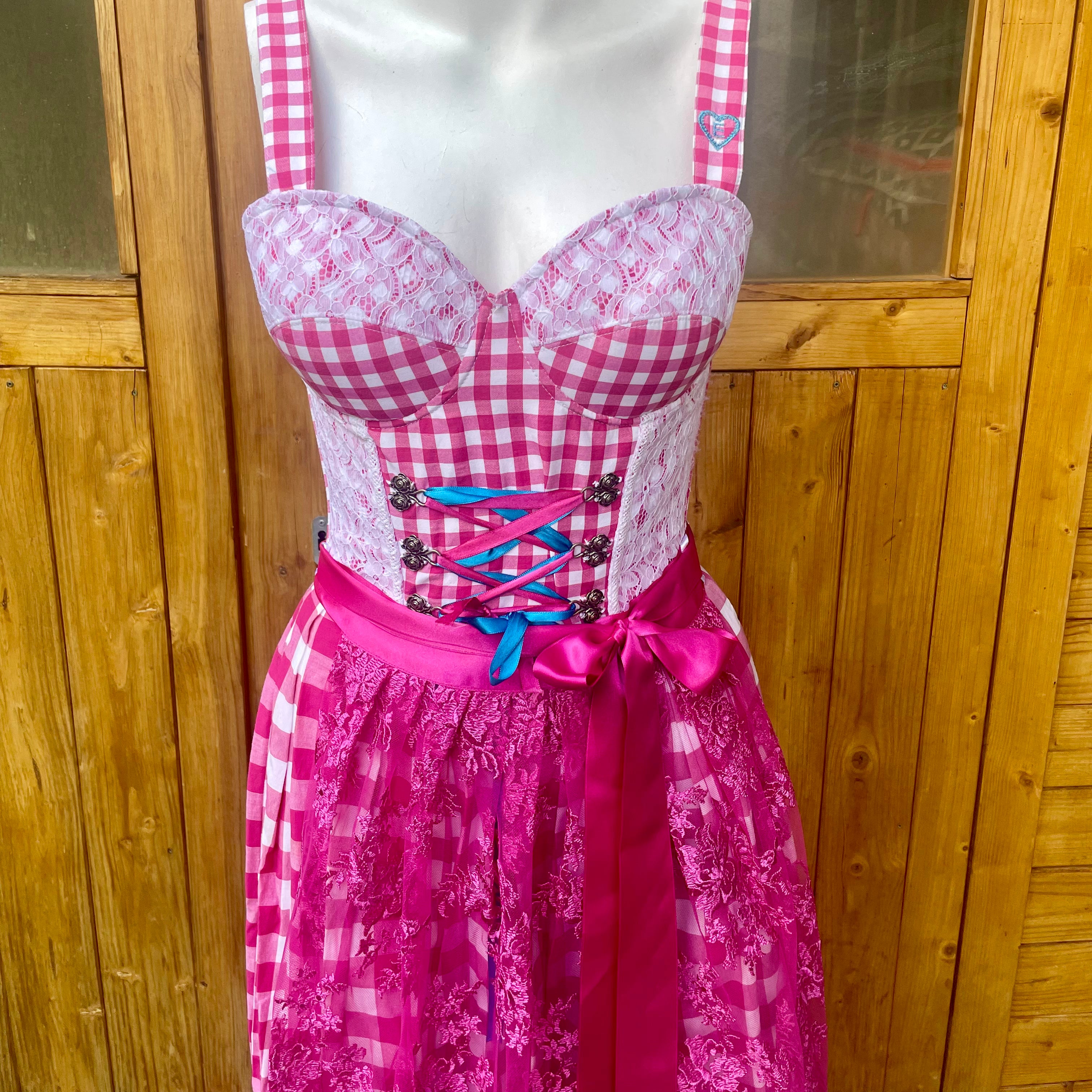 ENA Trachten Dirndl (Muster Karo Pink) Einzelstück!