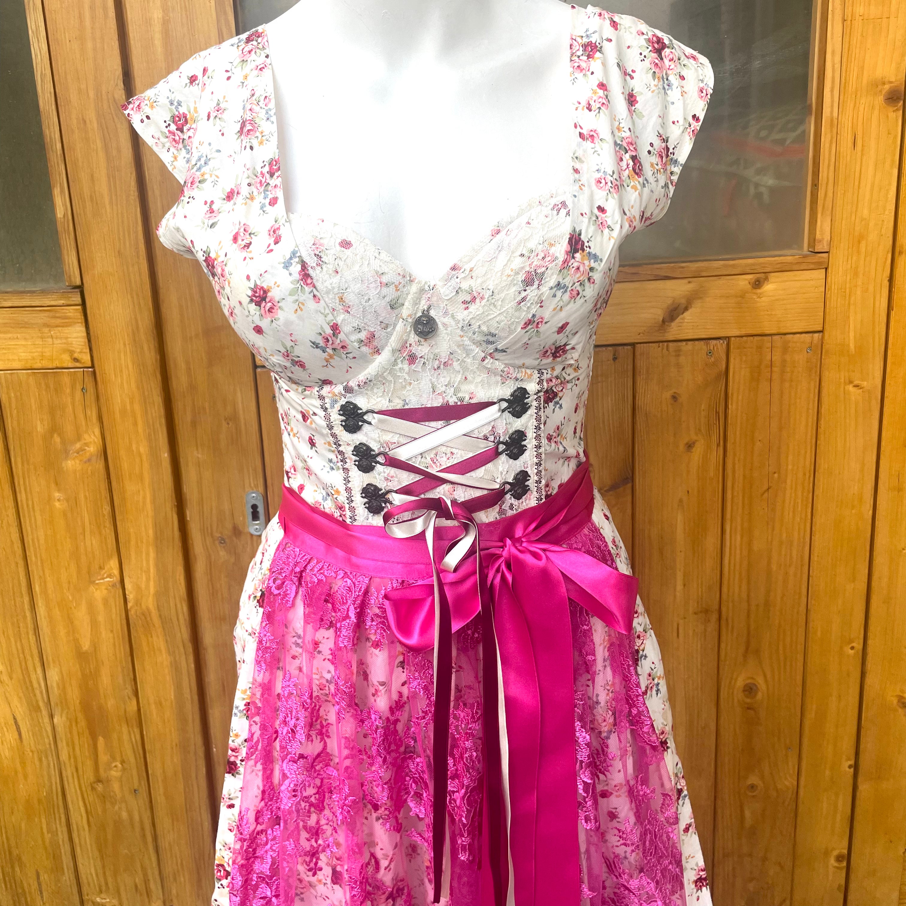 ENA Trachten Dirndl (Muster Blümchen 1 Schulter) Einzelstück!