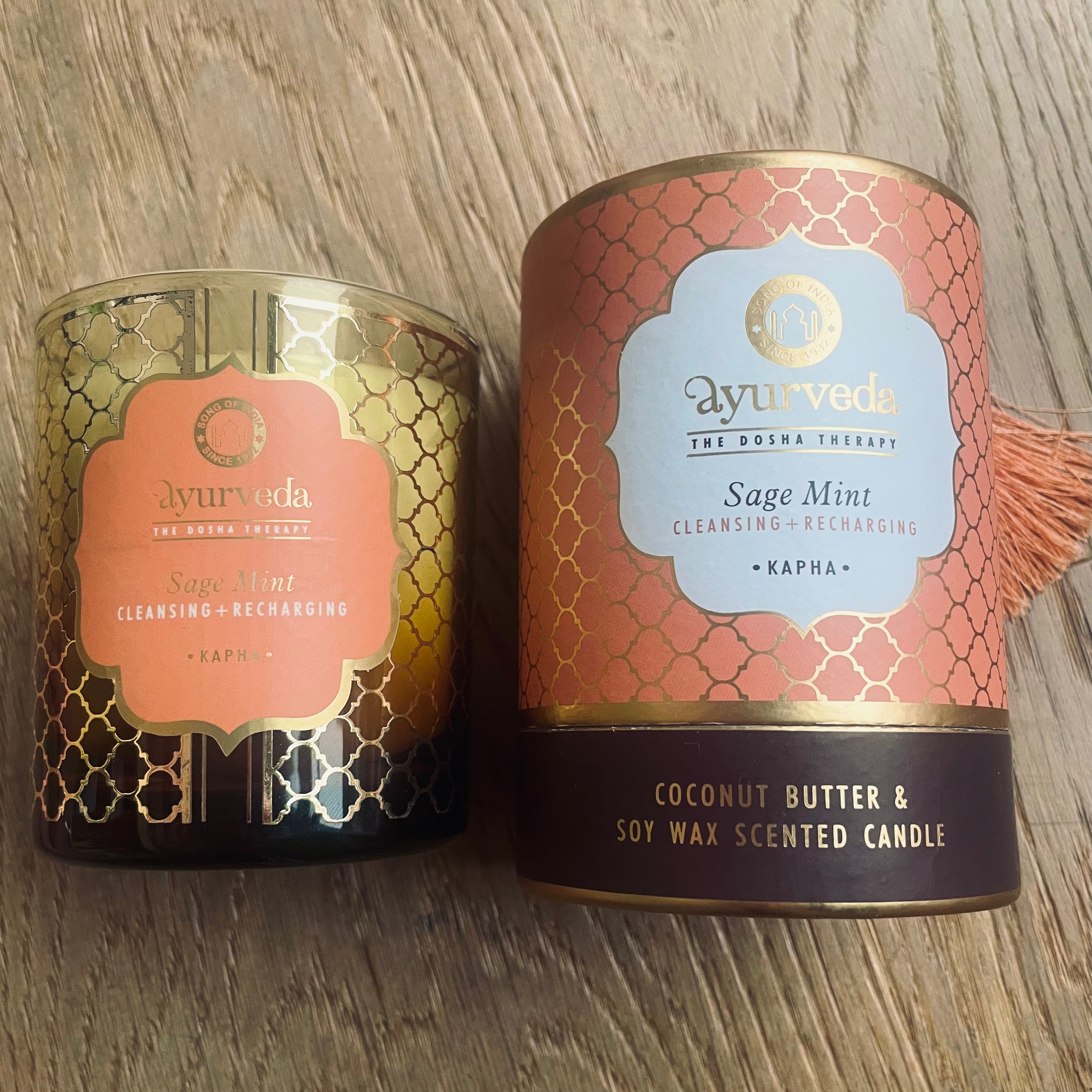Ayurvedische Duftkerze mit Kokosbutter und Sojawachs