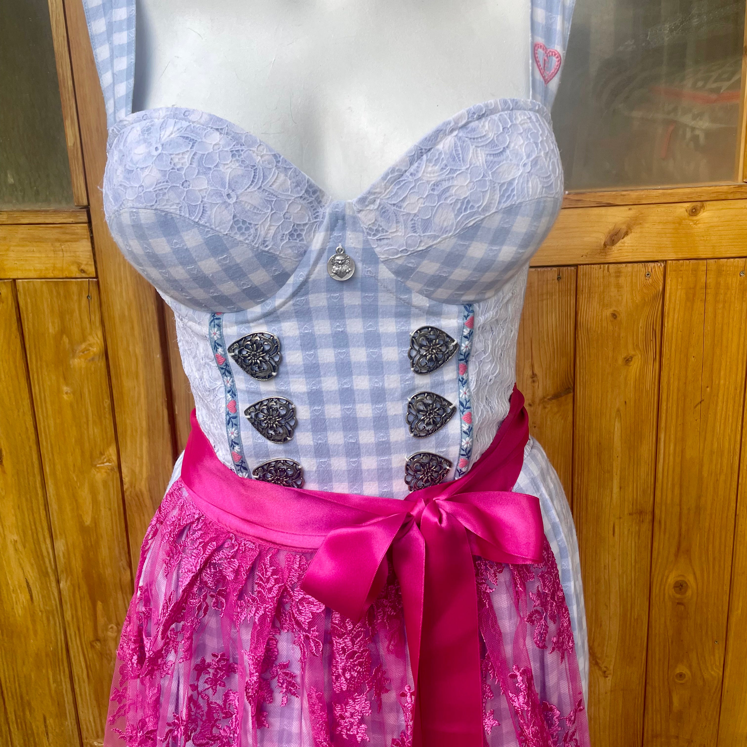 ENA Trachten Dirndl (Muster Karo Blau 2) Einzelstück!
