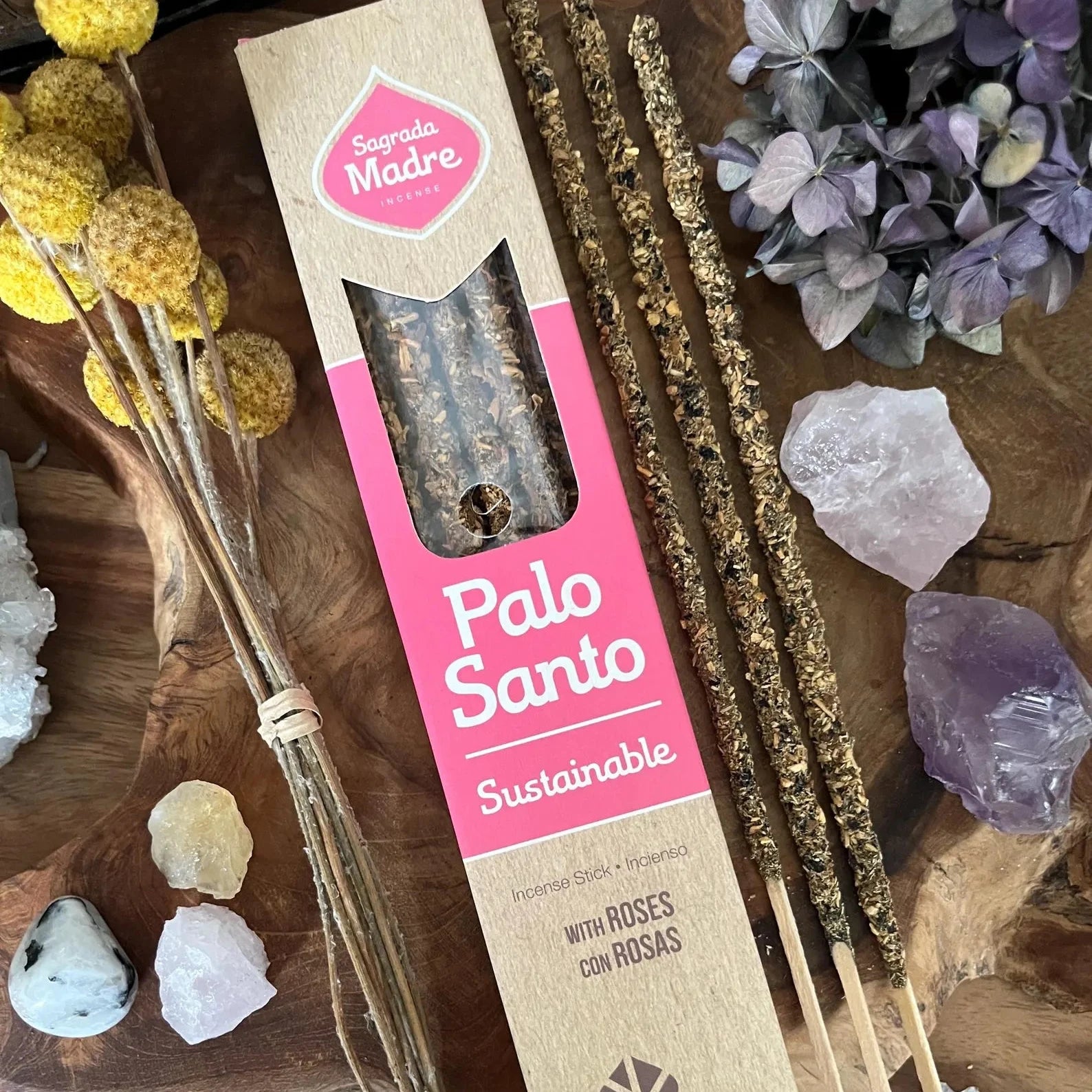 Natürliche Palo Santo Räucherstäbchen – Rose, Lavendel, Jasmin & Sandelholz