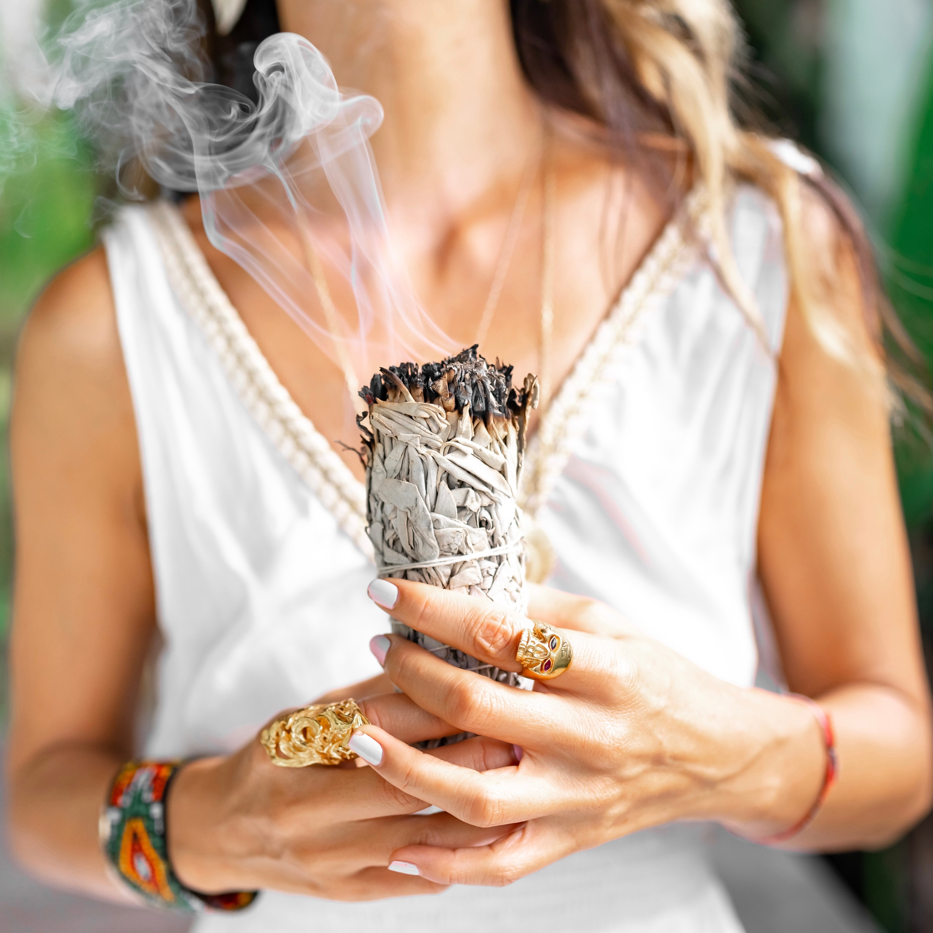 Salbei smudge, räuchern, Ritual, Salbei