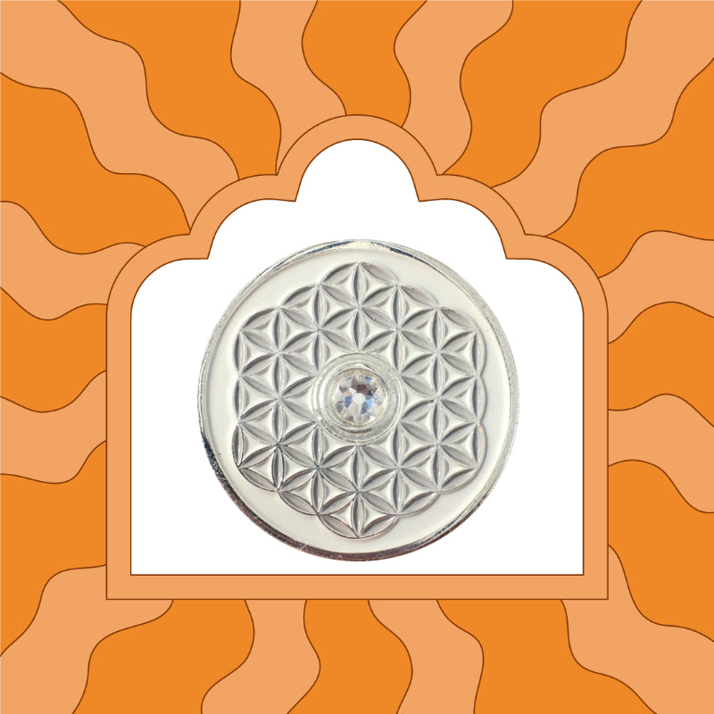 Cosmic_Child_by_Verena_Ofarim_Glücksbringer_Taler_Lebensblume_Grau