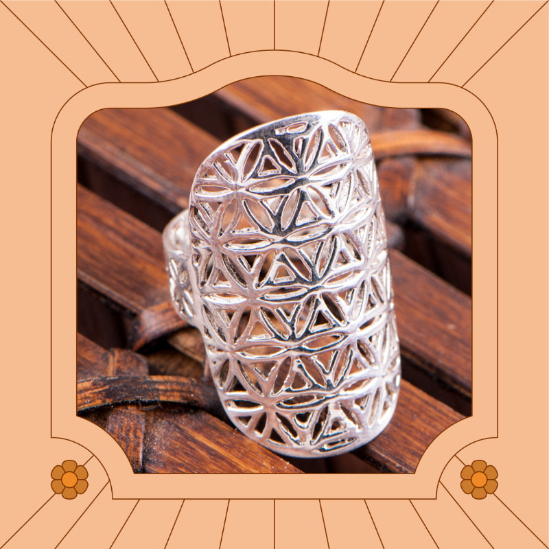 Ring | Blume des Lebens | Spiritueller Schmuck | Geschenkidee |Cosmic Child