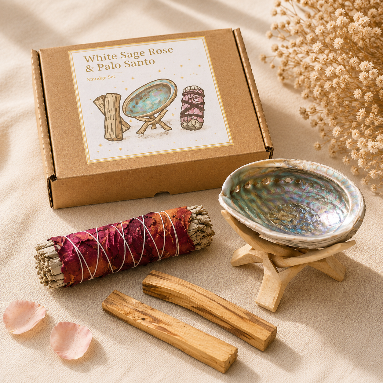 Smudge Set | White Sage Rose & Palo Santo | Cosmic Child