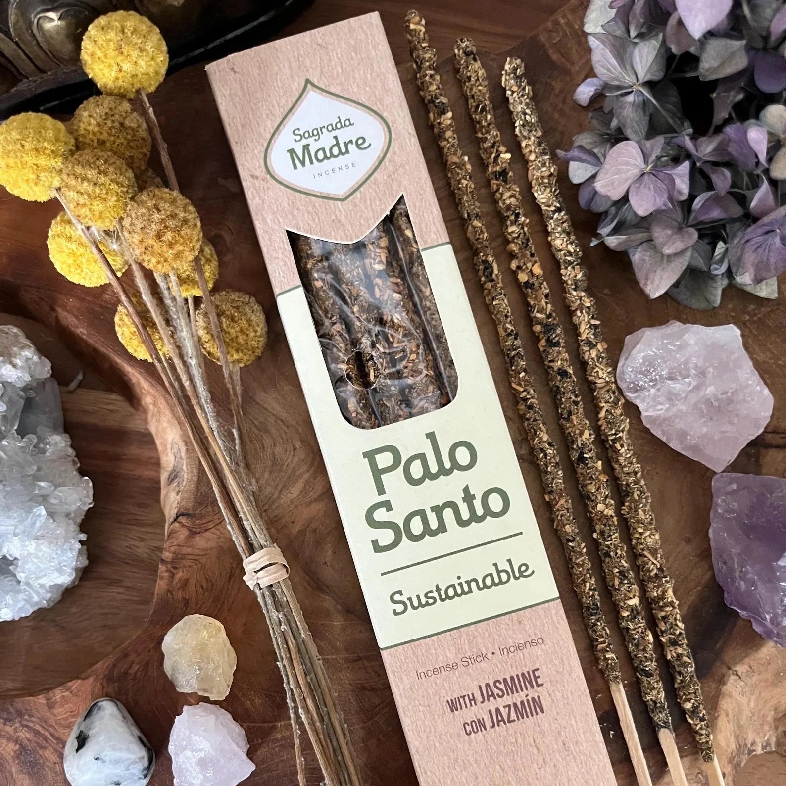 Natürliche Palo Santo Räucherstäbchen – Rose, Lavendel, Jasmin & Sandelholz