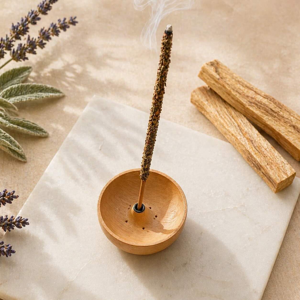 Räucherstäbchenhalter aus Holz